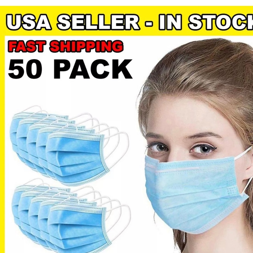 50 Pcs  Disposable 4 -ply Face Mask